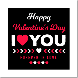 happy valentine day forever in love Posters and Art